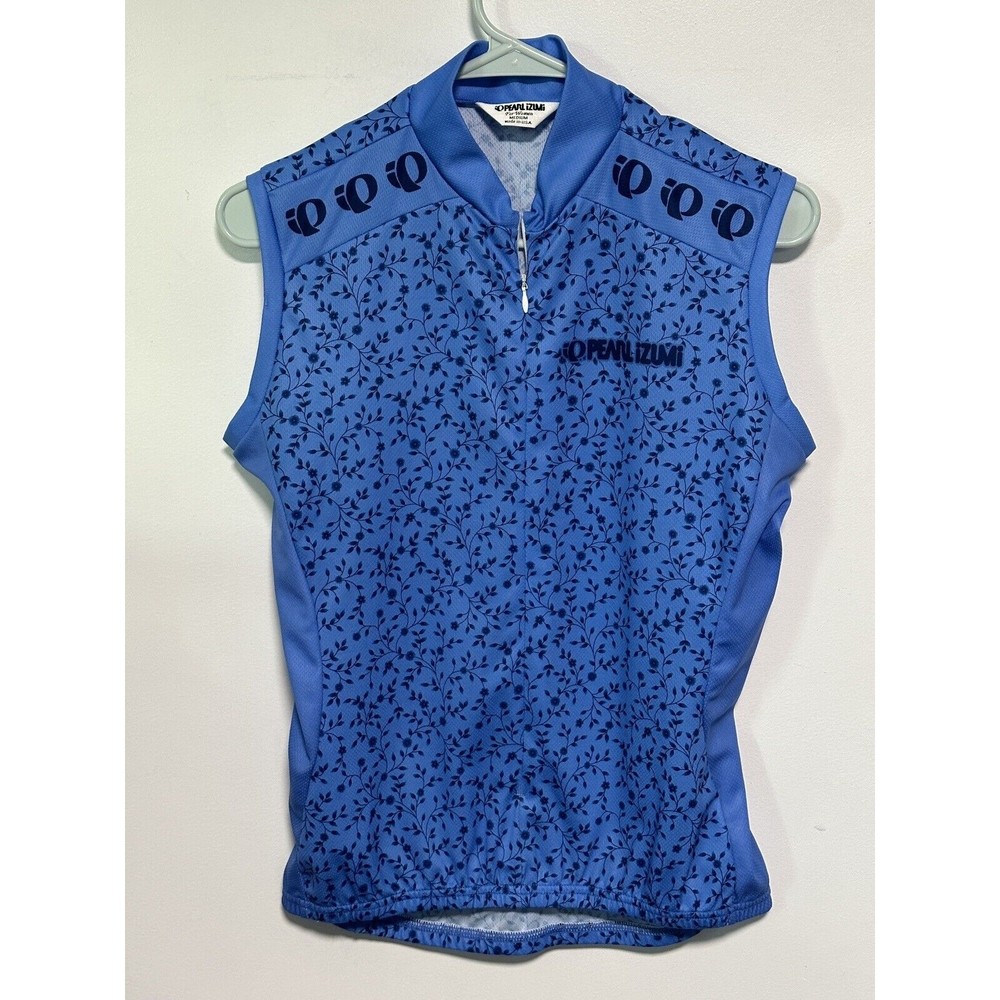 Pearl Izumi Cycling Jersey Sz M Blue Black Shirt Sleeveless Tank Top